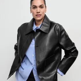 Mango Faux-Leather Jakke (Dame)