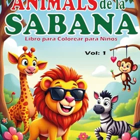 Animales de la Sabana Färgläggningsbok för barn