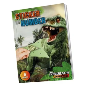 Grafix Dinosaur Stickers by Numbers A4