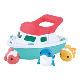 Playgo Toys 1839 Playgo Bad Set Boat with Spray Figures 4-pack