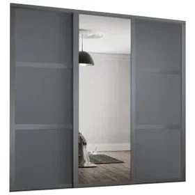 Spacepro Shaker 3 Wardrobe Door Kit 1680mm (Graphite & Mirror)