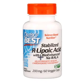 Doctor's Best Stabiliserad R-Lipoinsyra 200mg 60 Kapslar