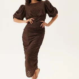 Bubbleroom Occasion Ruched Puff Sleeve Kjole
