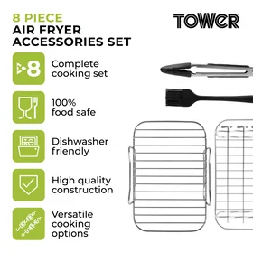 Tower Air Fryer Tilbehør Ristegitter Spyd Pensel Tang T843096