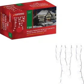 Christmas Workshop 720 Icicle Lights Warm White (10m)