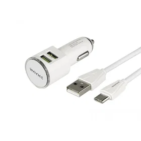 WAYME 63005 2x USB 3.4A + USB-C kabel Bil lader 63W