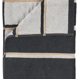 Zone Denmark Sauna Towel Black/Light Grey/Camel- Energy Efficient for 4 persons