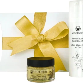 Odylique Hand Spa Gift Set (Coconut Candy Scrub, Lemon Butter Hand Smoothie)