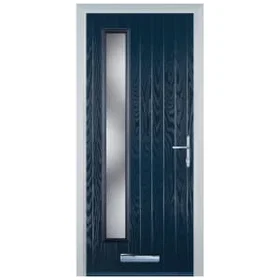 Door-Stop Cottage Long Door Glazed Blue Left Hand GRP Composite Door