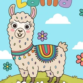 Lama Malbuch för Barn