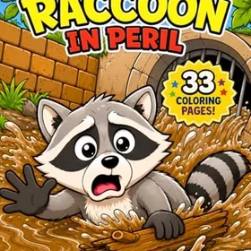 Raccoon in Peril Färgläggningsbok