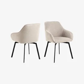 ACT NORDIC Clara Ruokatuoli Beige Kangas 2-Pack