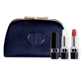 Dior Couture Colour Set (Velvet, Cream Lipstick 3.5ml, Couture Colour Lip Balm 3.5g, Textil Makeup Bag Blå)