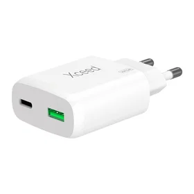 Xceed GaN Vægoplader med 1 x USB-C 1 x USB-A 20W