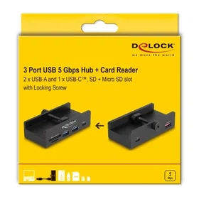 DeLock 64263 3-i-1 USB 2.0 Hub (64263)