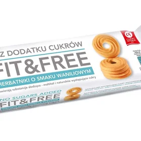 Cukry Fit&Free Vanilla Wafers Sugar-Free 120g
