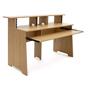 Gear4music Modul 3-Tier Pro Audio Studio Desk Chêne Clair