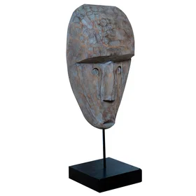 NIYLO Figurine Masque Tribal Vert 32x17x76cm