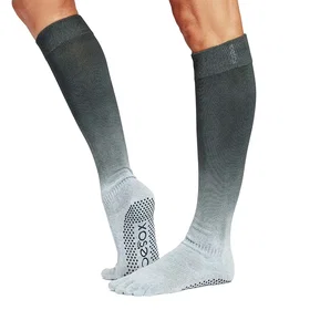 ToeSox Full Toe Scrunch Knee High Pilates Grip Strumpor (Dam)