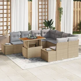 vidaXL Garden Dining Set with Cushion 9 Pieces 3349944