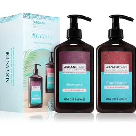 ArganiCare Argan Oil Coffret cadeau pour cheveux secs et abîmés (Shampoo 400ml,