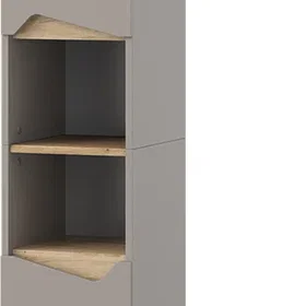 Vicco Marelle High Cabinet with Doors and Open Compartments 30x180cm Greige/Arti