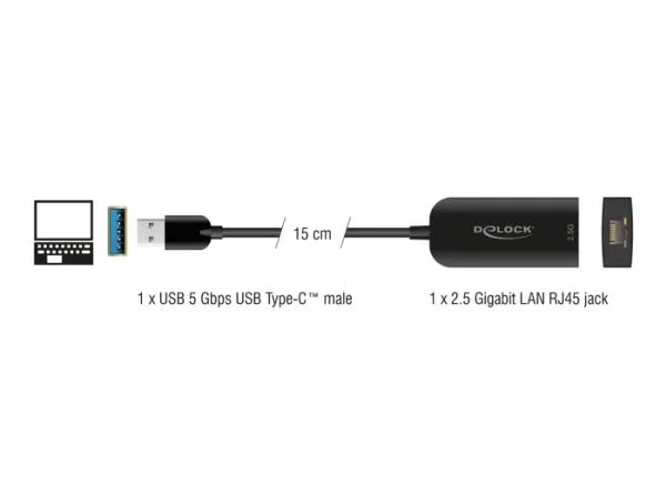 DeLock 66045 USB Adapter Type-A to LAN RJ45 2.5 Gigabit