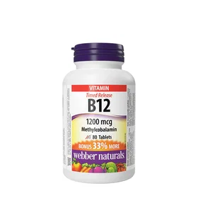 Webber Naturals Vitamin B12 Methylcobalamin 1200mcg 80 Tabletter