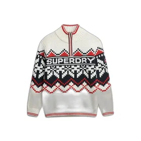 Superdry Intarsia Half-Zip Sweater (Dam)