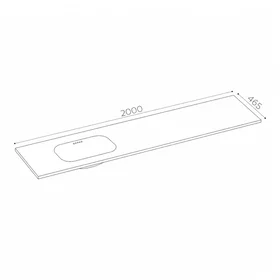 Korsbakken Nice Vask Solid Surface Lys Beige 200cm 465mm 463705206