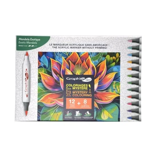GRAPH'IT Mystery Coloring Kit Exotic Mandala