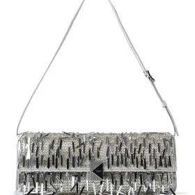 Kate Spade Deco KN377_SLV Nahkainen Olkalaukku (26 cm)