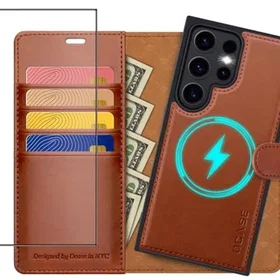 OCASE Étui en cuir pour Samsung Galaxy S24 Ultra