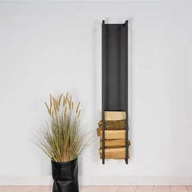 Spinder Design vedoppbevaring Cubic Fire Svart Stål