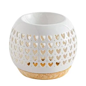 Zen'Arôme Brûle-parfum Cœur en Céramique Blanc et Bleu 50ml