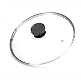 Alluflon Couvercle en verre à bords en acier inoxydable 16cm