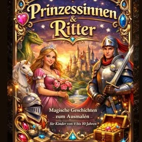 Prinzessinnen & Ritter: Magische Geschichten Färgläggningsbok för barn