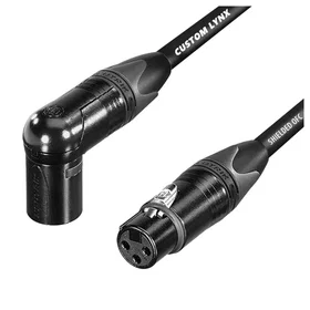 Lynx Custom Neutrik Angled Male XLR to Angled Female Microphone Cable 3m MEL3CD/