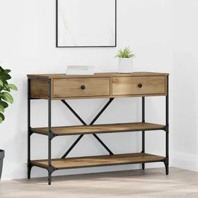 vidaXL Console Table Black oak 100 x 34.5 x 75 cm Engineered Wood 883512
