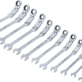 BGS Technic 6180 Double Joint Ratchet Combination Wrench 8-19mm 12pcs