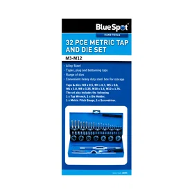 BlueSpot Tools Jeu de Taps et Matrices 22301 Métrique M3-M12