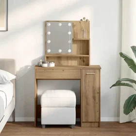 vidaXL Artisan Oak Sminkbord 86.5x35x136cm Brun (857024)