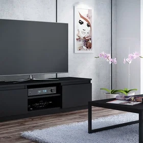 Topeshop RTV120 CZAR Meuble TV 0 tiroir 2 étagères