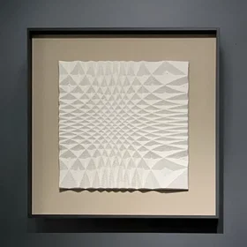 MOBILIER Peinture à l'huile Relief Carré Noir 50x50cm