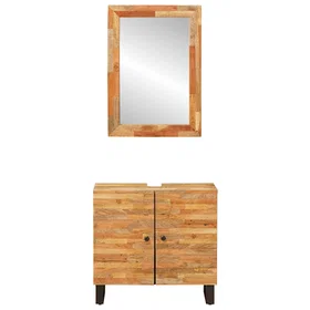vidaXL Badrumsmöbel Set 2 Styck Natur Solid Mango Trä 3310102
