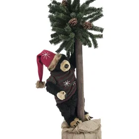 Europalms 83314804 Julebjørn avec sapin de Noël 105cm