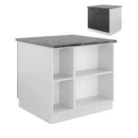 Vicco Fame-Line Îlot de cuisine Maison de campagne/Blanc 90cm avec tiroir