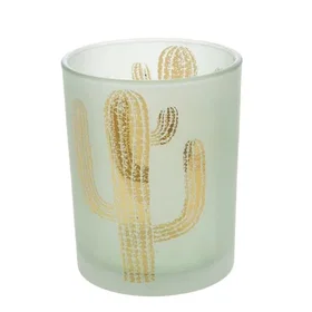 Lou: Photophore Cactus 12 cm Vert Verre