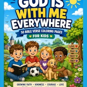 God Is With Me Everywhere Färgläggningsbok