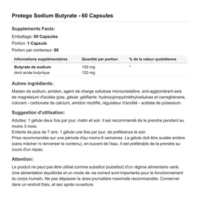 Protego Sodium Butyrate 150mg 60 gélules